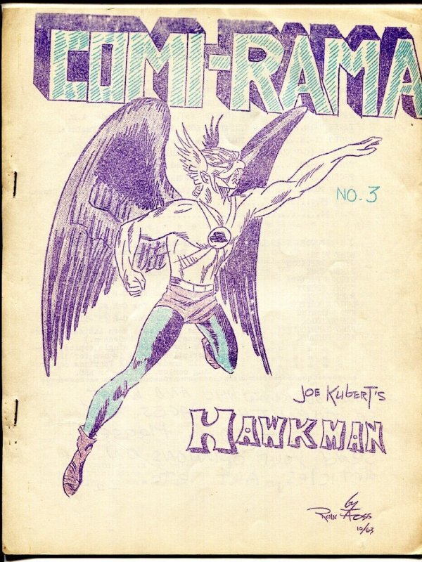 Comic-Rama #3-1963 Comic Book Fanzine-Hawkman-rare, raw, ungraded comic book — front cover