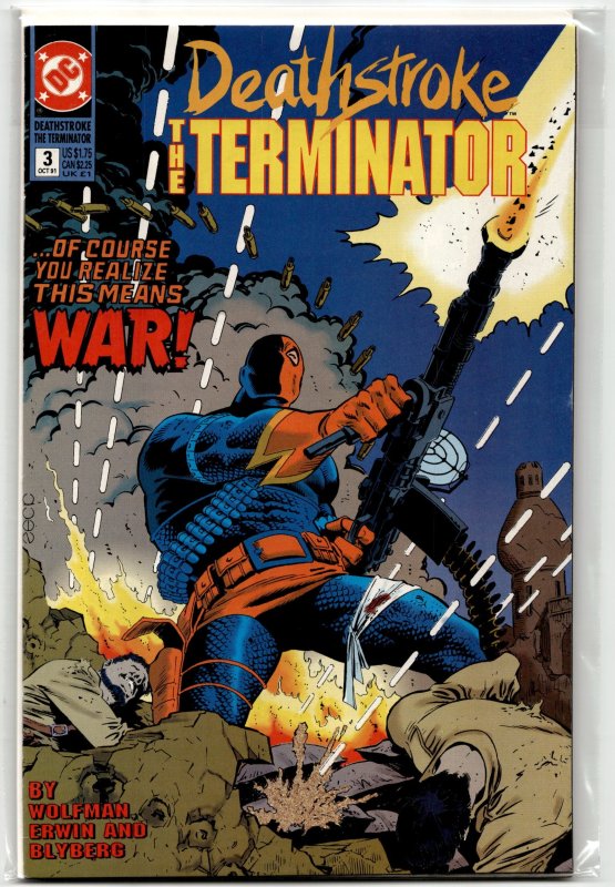 Deathstroke the Terminator #3 (DC Comics, 1991), raw, ungraded comic book — front cover