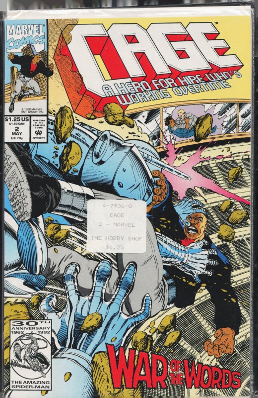 Cage #2 (Marvel Comics, 1992), raw, ungraded comic book — front cover
