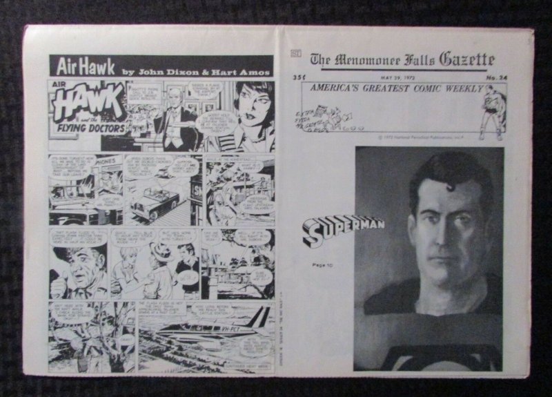 1972 May 29 Menomonee Falls Gazette Comic Weekly #25 (1972), raw comic book in FN 6.0 condition — front cover