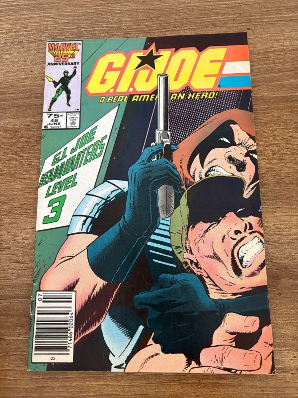 G.I. Joe #48 (Marvel Comics), raw comic book in FN condition — front cover