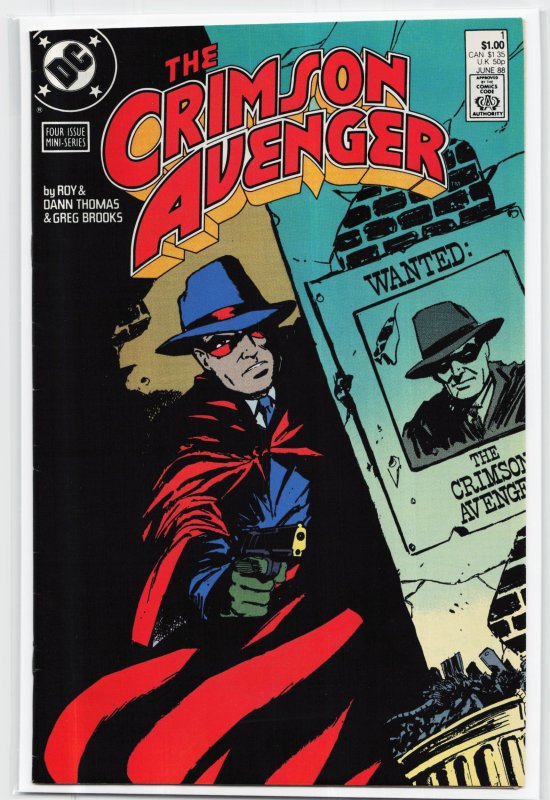 Crimson Avenger #1 (1988), raw, ungraded comic book — front cover
