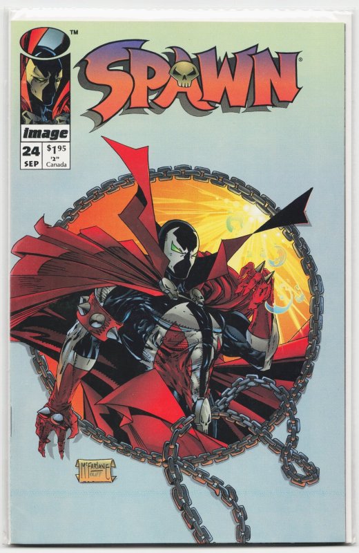 Spawn #24 (Image Comics, 1994), raw, ungraded comic book — front cover