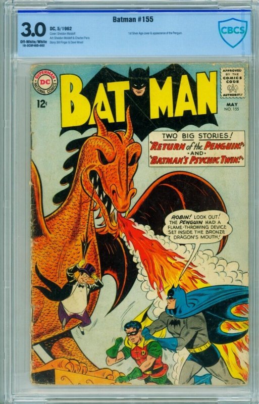 Batman #155 (DC Comics, 1963), CBCS 3.0 graded comic book, Universal Blue label — front cover in its holder