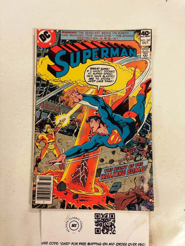 Superman #340 (DC Comics), raw comic book in GD condition — front cover
