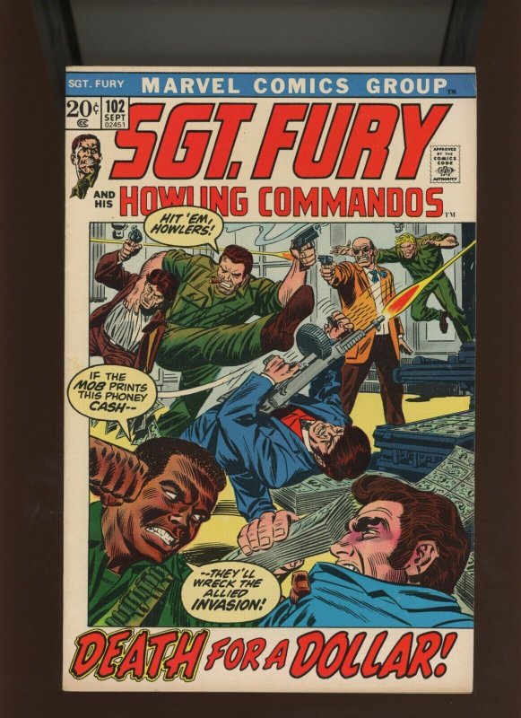 Sgt. Fury #102 (Marvel Comics, 1972), raw comic book in 7.0 condition — front cover