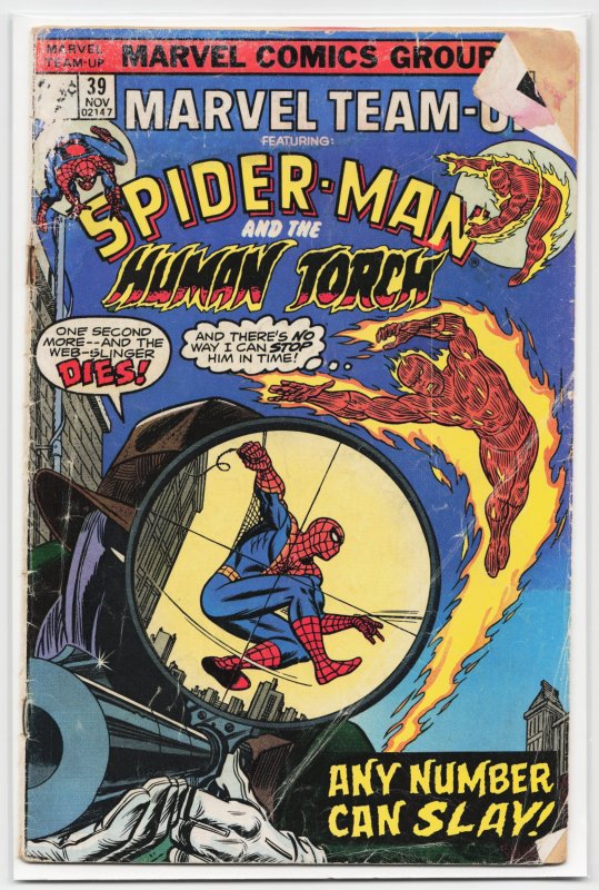 Marvel Team-Up #39 (Marvel Comics, 1975), raw, ungraded comic book — front cover