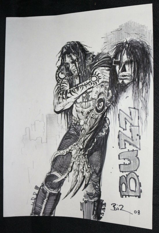Independent Horror Character Design: Buzz - 2008 Signed art by Simon Bisley (2008), raw, ungraded comic book — front cover