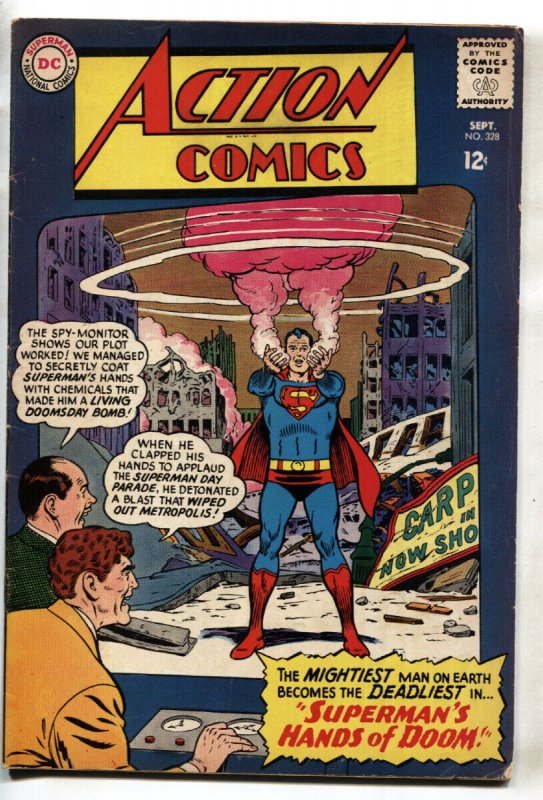 Action Comics #328 (DC Comics, 1965), raw comic book in VG/FN condition — front cover