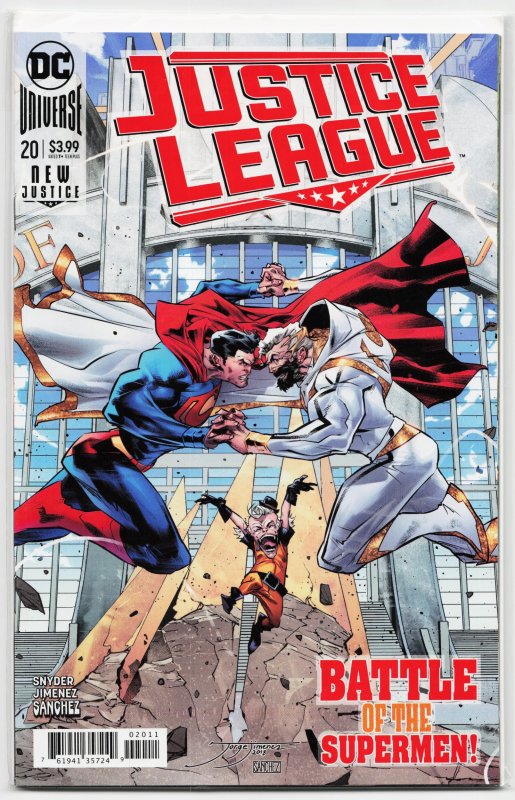 Justice League #20 (DC Comics, 2019), raw, ungraded comic book — front cover