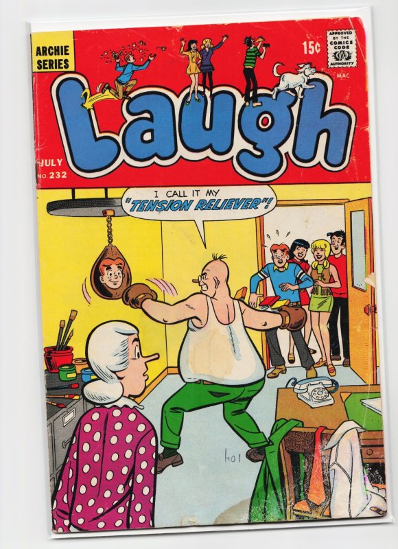 Laugh #232 (Archie Comics, 1970), raw, ungraded comic book — front cover