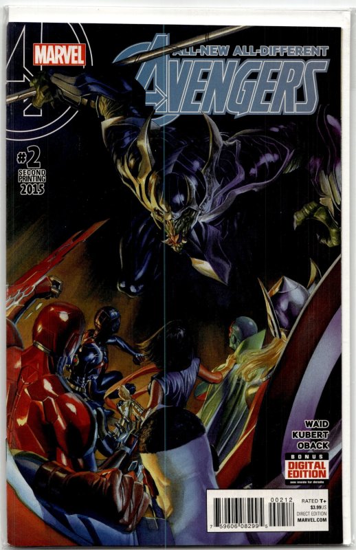 All-New, All-Different Avengers #2 (Marvel Comics, 2016), raw, ungraded comic book — front cover