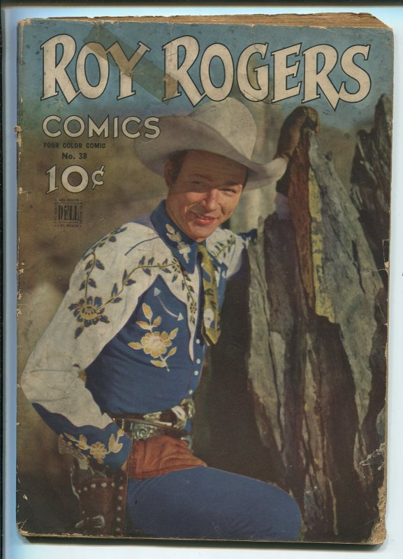 Roy Rogers Four Color #38 (Dell, 1944), raw, ungraded comic book — front cover