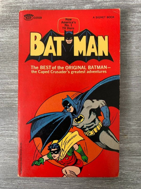 1966 Batman Best of the Original Vg/fn 5.0 1st Signet D2939 Paperback (1966), raw comic book in VG/FN 5.0 condition — front cover