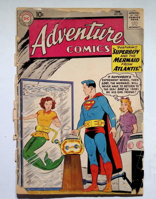 Adventure Comics #280 (DC Comics, 1961), raw, ungraded comic book — front cover