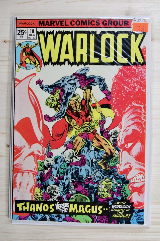Warlock #10 (Marvel Comics, 1975), raw comic book in VF+ 8.5 condition — front cover