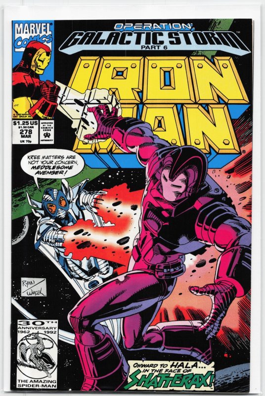 Iron Man #278 (Marvel Comics, 1992), raw, ungraded comic book — front cover