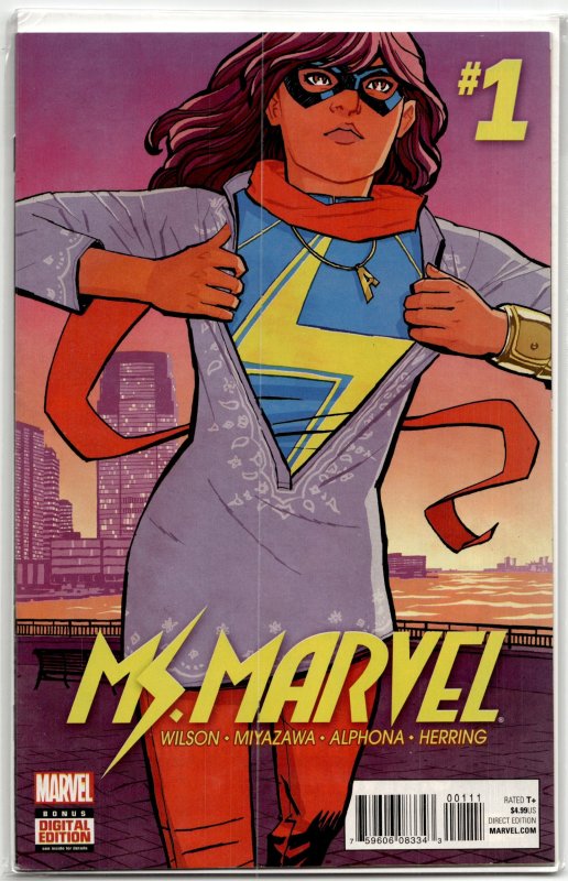 Ms. Marvel #1 (Marvel Comics, 2015), raw, ungraded comic book — front cover