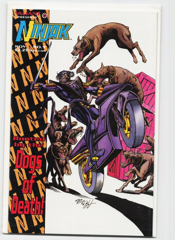 Ninjak #9 (Valiant Comics, 1994), raw, ungraded comic book — front cover