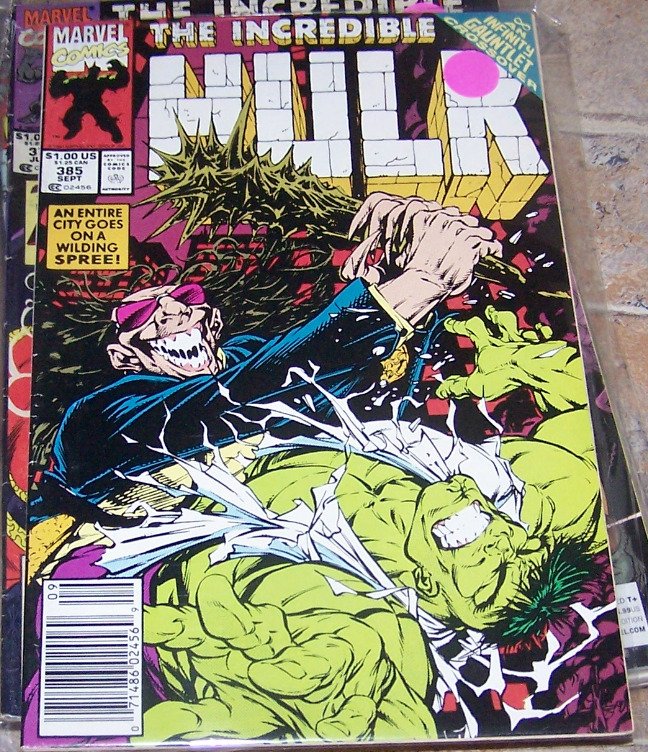 Incredible Hulk #385 (Marvel Comics, 1991), raw, ungraded comic book — front cover