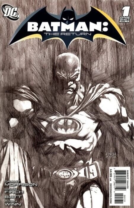 Batman: The Return (One-Shot) 1:200 David Finch Sketch Cover DC NM. (DC Comics, 2011), raw comic book in NM condition — front cover