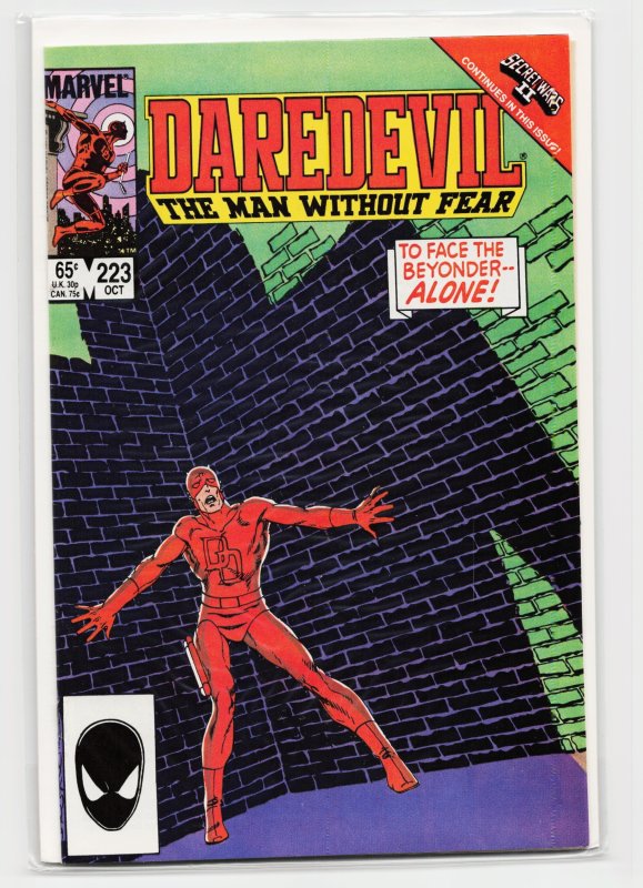 Daredevil #223 (Marvel Comics, 1985), raw, ungraded comic book — front cover