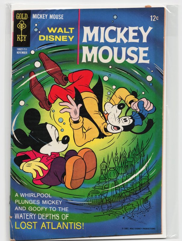 Mickey Mouse #115 (Gold Key, 1967), raw, ungraded comic book — front cover