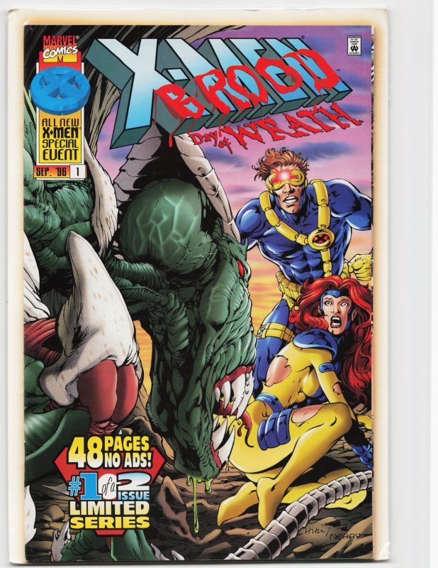 X-Men vs. The Brood #1 (Marvel Comics, 1996), raw, ungraded comic book — front cover