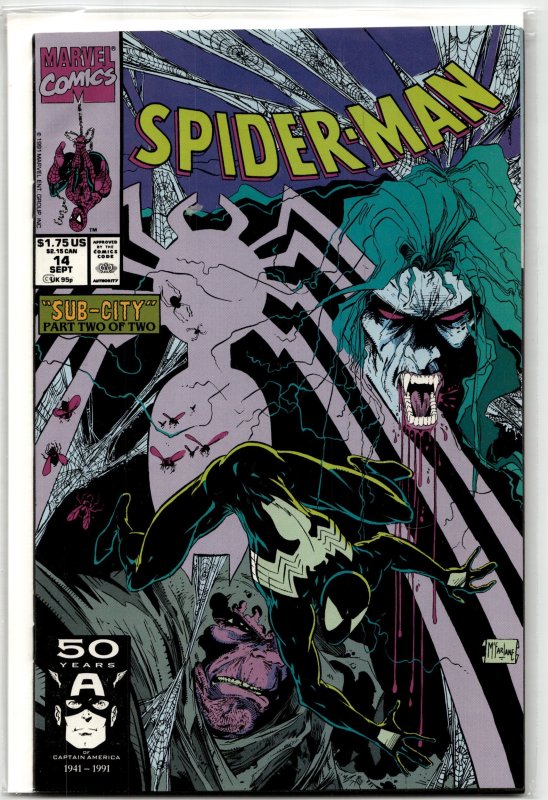 Spider-Man #14 (Marvel Comics, 1991), raw, ungraded comic book — front cover