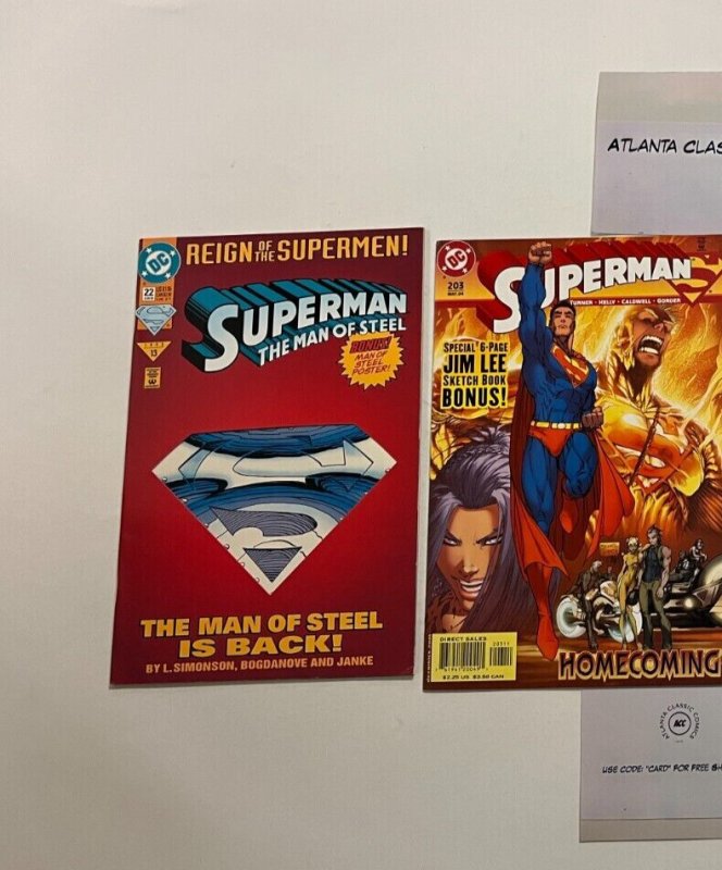 Lot of 3 Superman DC Comics Books #22 202 203 Simonson 74 SM11, raw, ungraded comic book — front cover