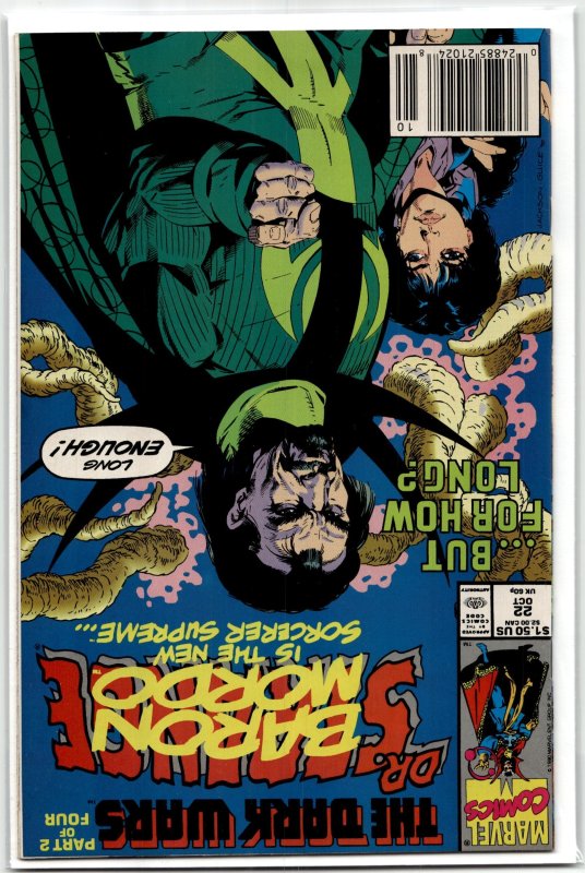 Doctor Strange, Sorcerer Supreme #22 (Marvel Comics, 1990), raw, ungraded comic book — front cover