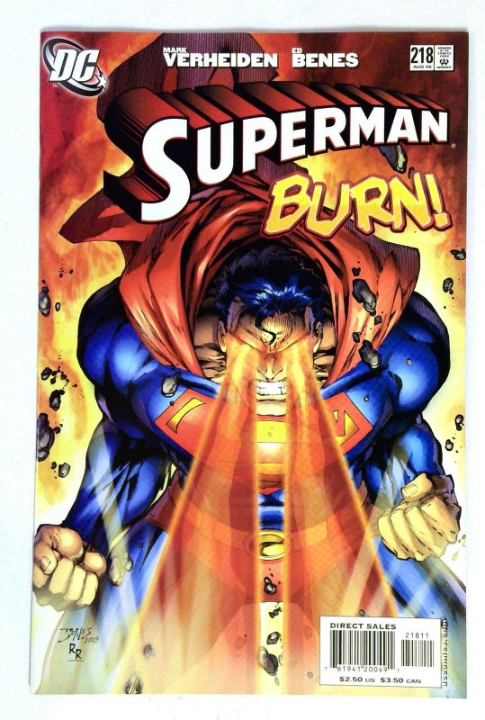 Superman #218 (DC Comics, 2005), raw comic book in NM- condition — front cover