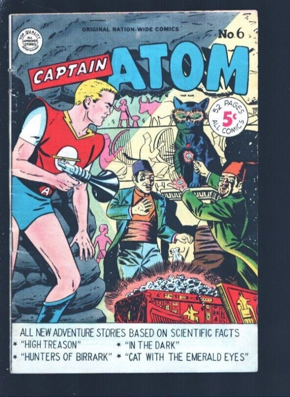 Captain Atom #6 (1951), raw, ungraded comic book — front cover