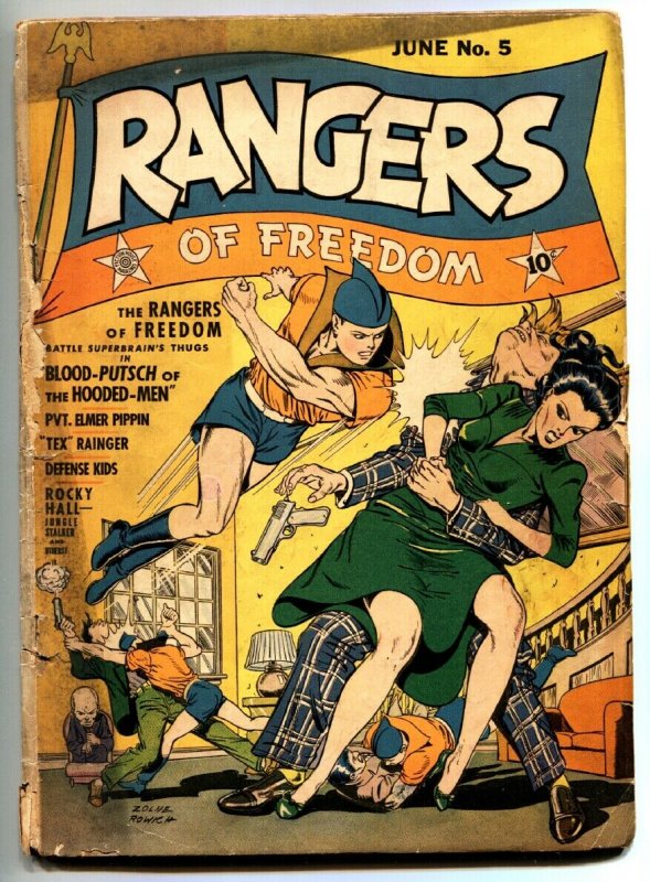 Rangers #5 (Fiction House, 1942), raw, ungraded comic book — front cover