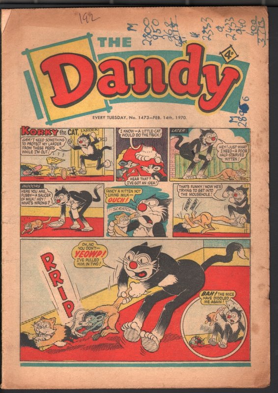 Dandy #1473 (1970), raw, ungraded comic book — front cover