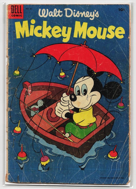 Mickey Mouse #42 (Dell, 1955), raw, ungraded comic book — front cover