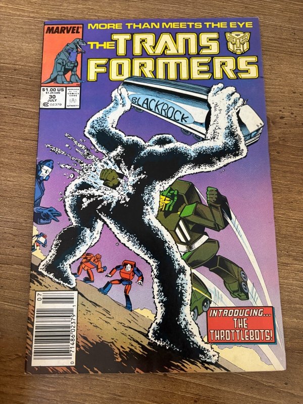 Transformers #30 (Marvel Comics), raw comic book in FN condition — front cover