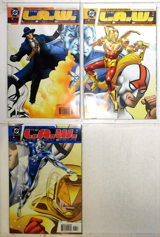 The L.A.W. Lot of 3 #2, 3, 6 (1999) DC Comics Living Assault Weapons 1st Print (DC Comics, 1999), raw, ungraded comic book — front cover