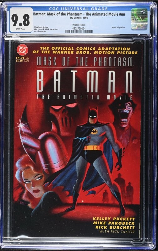 Batman: Mask of the Phantasm Animated Movie (1994), CGC 9.8 graded comic book, Universal Blue label — front cover in its holder