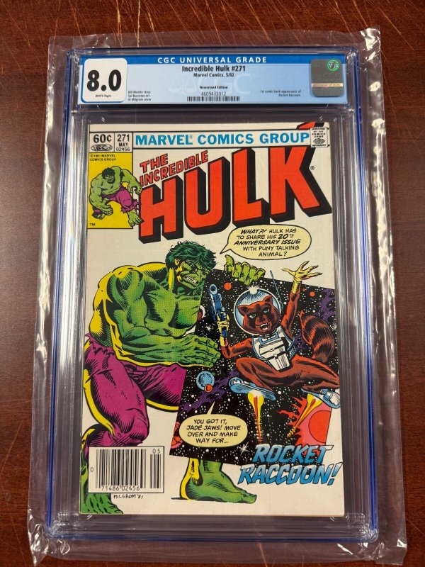Incredible Hulk #271 (Marvel Comics, 1981), CGC 8.0 graded comic book, Universal Blue label — front cover in its holder