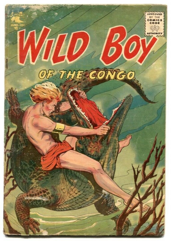 Wild Boy of the Congo #15 (1955), raw comic book in VG condition — front cover