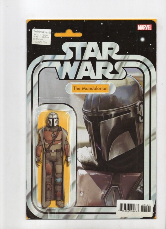 Star Wars the Mandalorian Action Figure Variant #1 (Marvel Comics, 2022), raw comic book in NM 9.4 condition — front cover