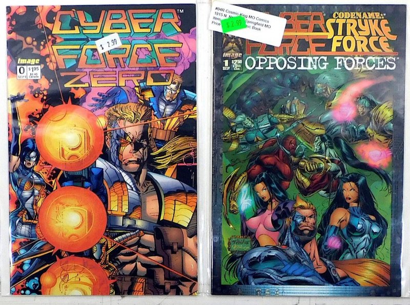 Cyberforce Lot 2 #Zero 0, Strykeforce: Opposing Forces 1 1995 Image Comics (Image Comics, 1995), raw, ungraded comic book — front cover