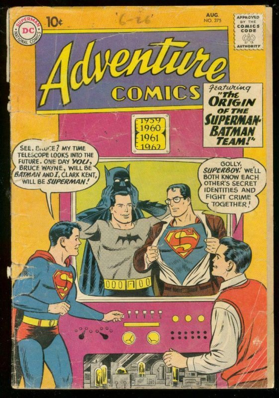 Adventure Comics #275 (DC Comics, 1960), raw comic book in FR condition — front cover