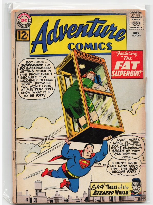 Adventure Comics #298 (DC Comics, 1962), raw, ungraded comic book — front cover