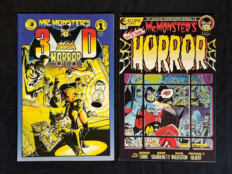 Mr. Horror's Hi-Octane Horror #1 + 3-D #1 - 2pc lot (9/9.2) 1986 (1986), raw comic book in 9.2 condition — front cover
