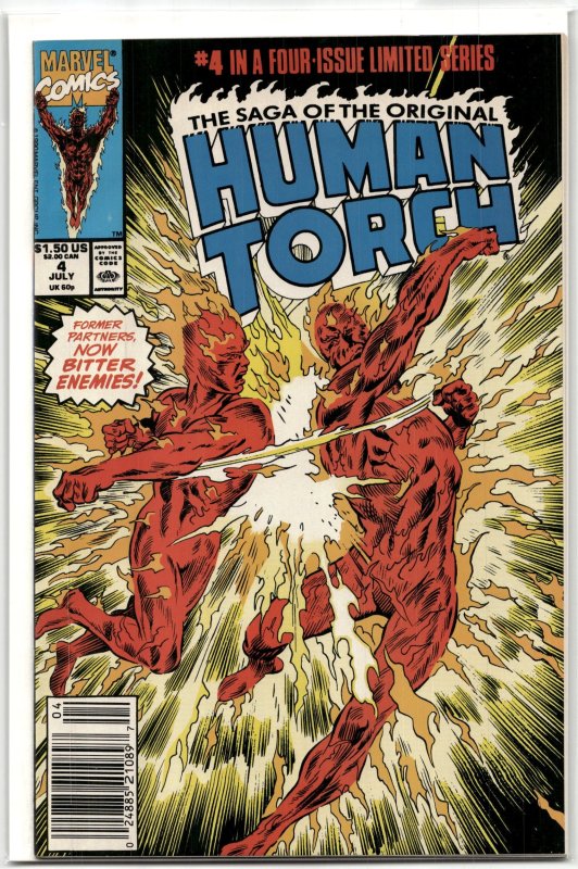Saga of the Original Human Torch #4 (Marvel Comics, 1990), raw, ungraded comic book — front cover