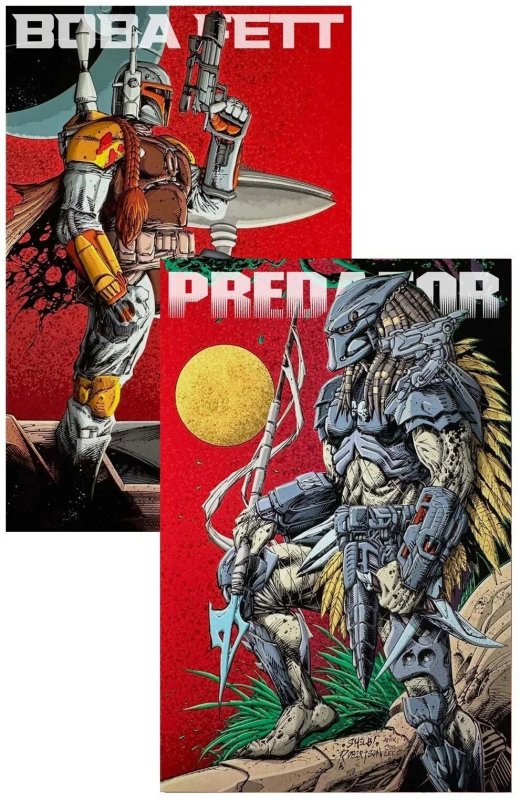 Boba Fett vs. Predator Bootleg Special Tucson CON Shelby Robertson Cover Signed., raw, ungraded comic book — front cover