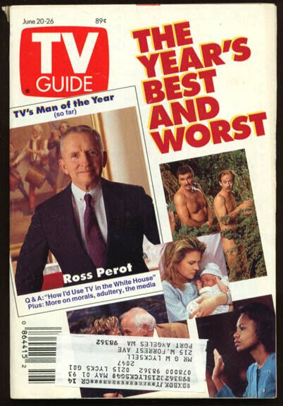 Mag: TV Guide 06/20/1992-The Year's Best & Worst/ross Perot G, raw, ungraded comic book — front cover
