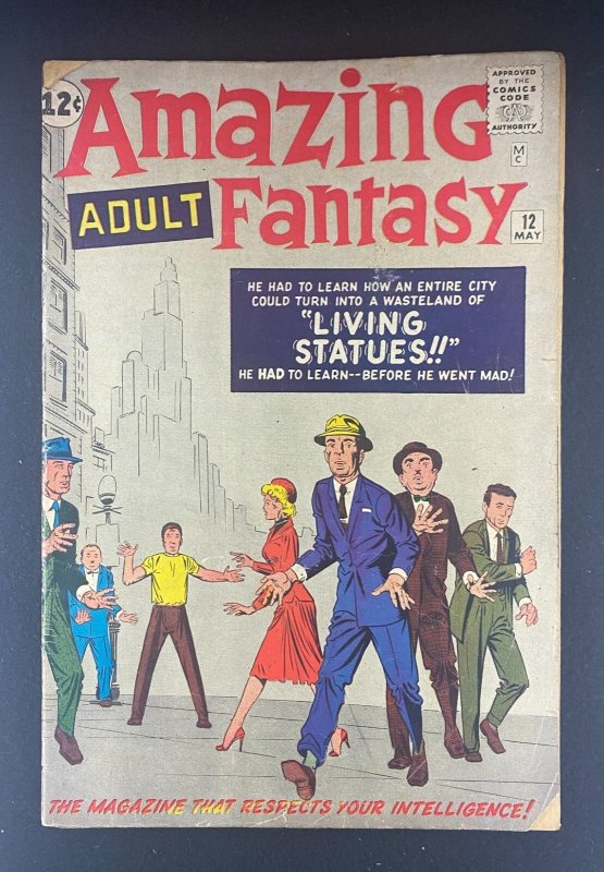 Amazing Adult Fantasy #12 (1961), raw comic book in GD+ 2.5 condition — front cover